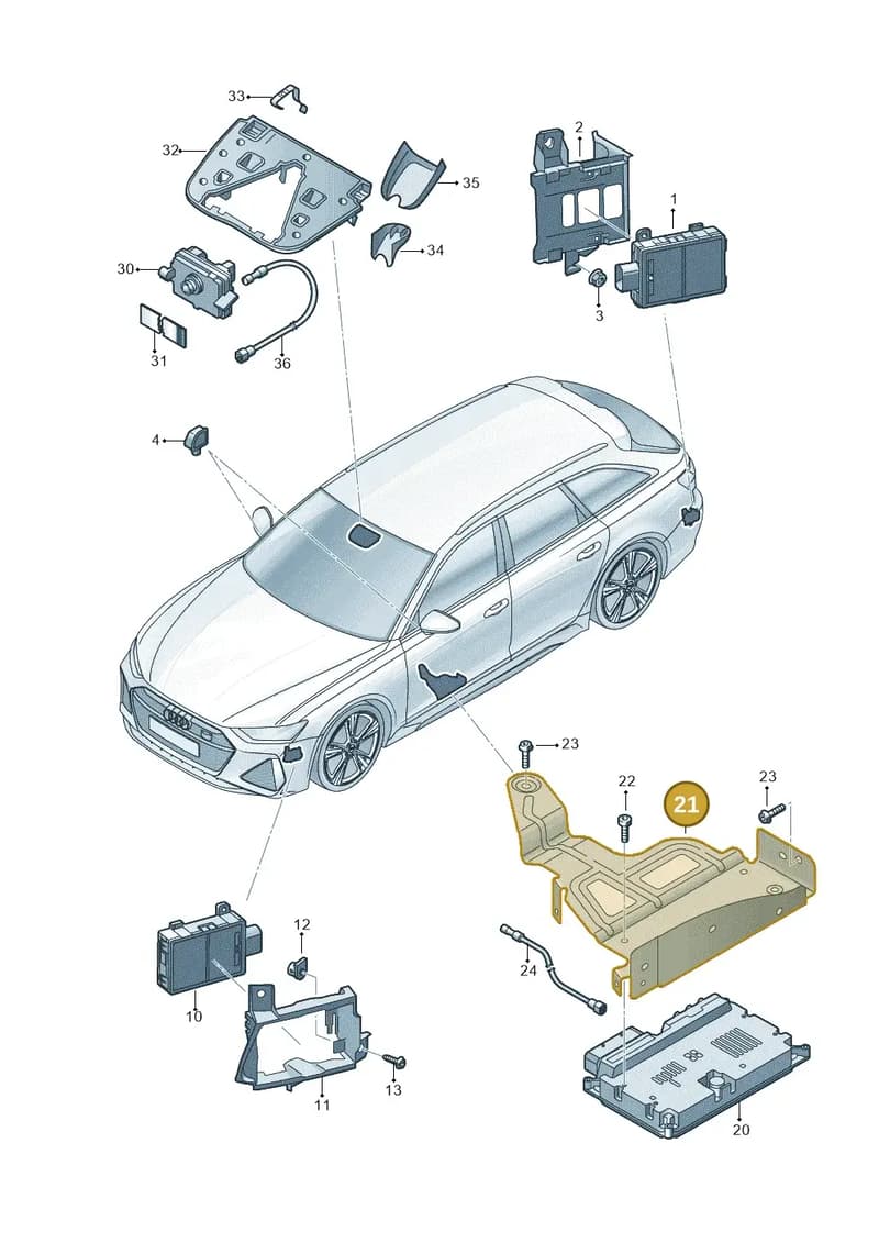 4K0907682A — Audi RS6 Avant (2019-2025) diagram 537907220, position 21