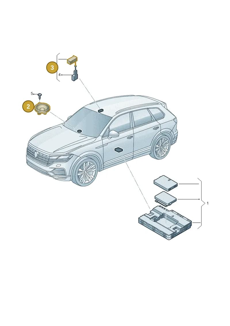 4K0907729A — Volkswagen Touareg (2017-2025) diagram 439035060, position 2+3
