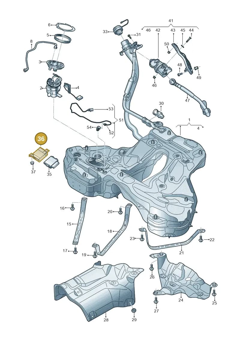4K0907731A — Audi A6 (2018-2025) diagram 430201030, position 36
