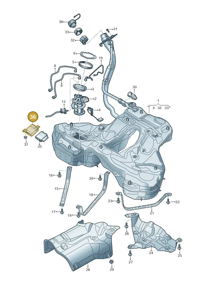 4K0907731A — Audi A6 (2018-2025) diagram 430201050, position 36