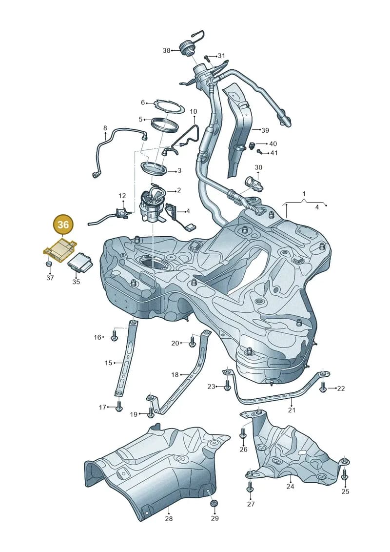 4K0907731A — Audi RS6 Avant (2019-2025) diagram 537201110, position 36