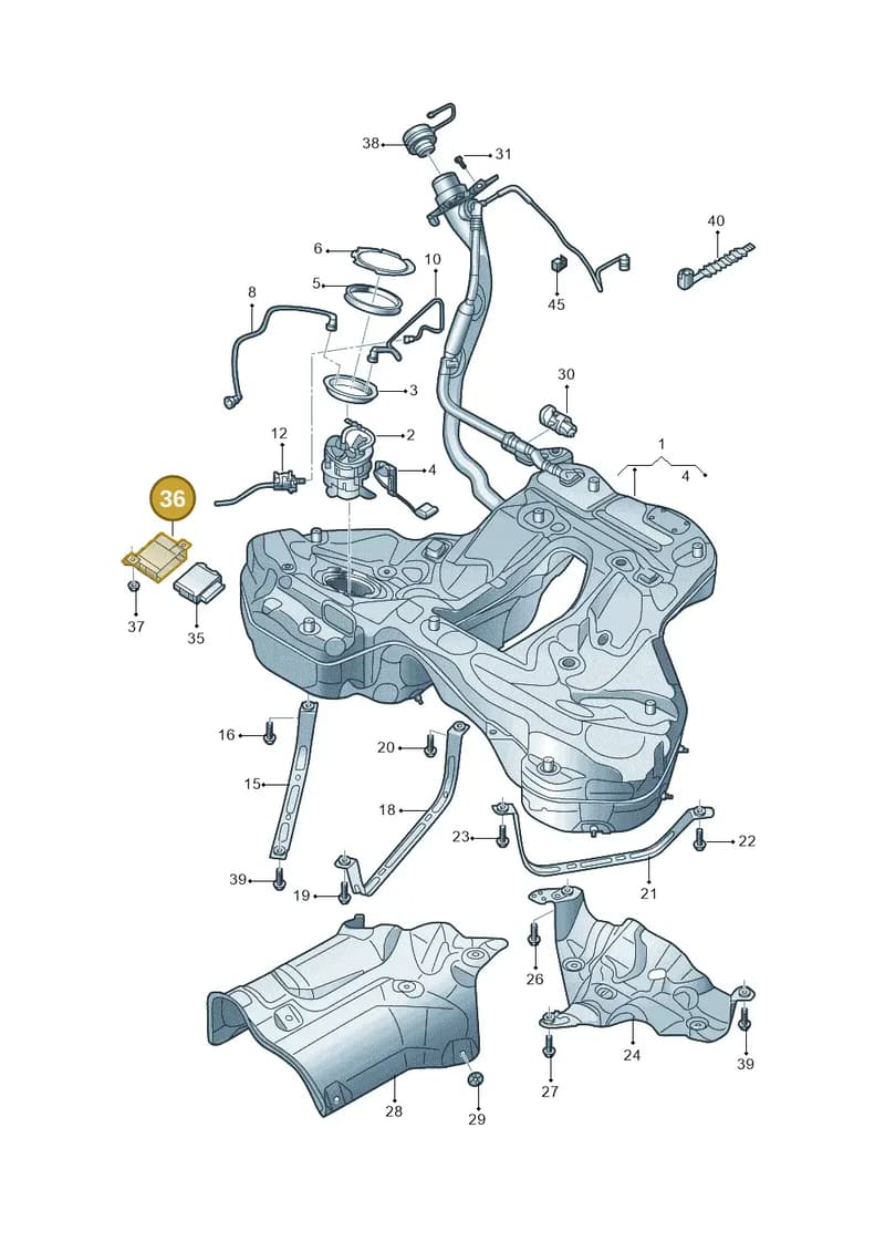 4K0907731A — Audi A6 L 2.0 (2018-) diagram 577201010, position 36