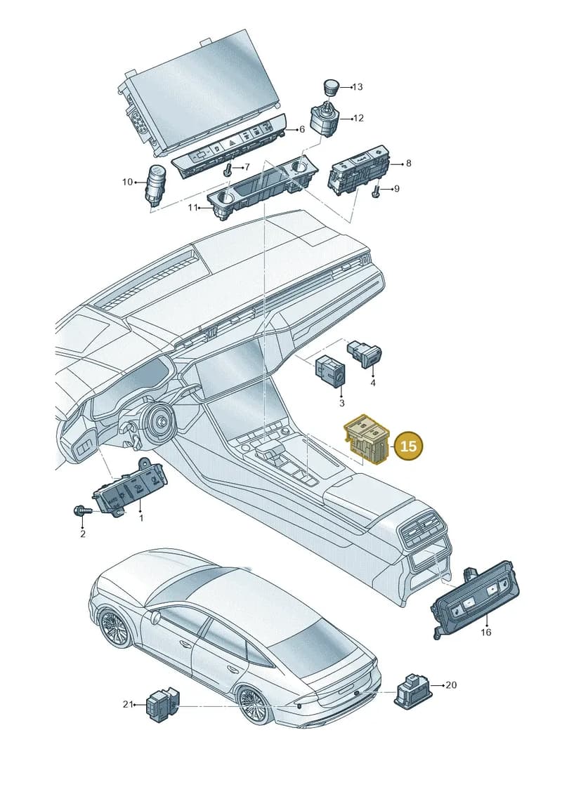 4K0927225B — Audi RS7 Sportback (2019-2025) diagram 435941500, position 15