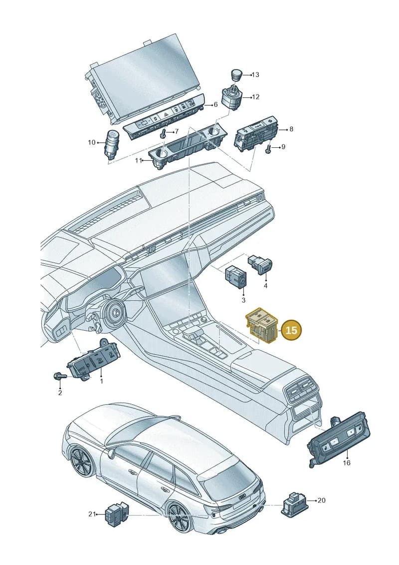 4K0927225B — Audi RS6 Avant (2019-2025) diagram 537941500, position 15