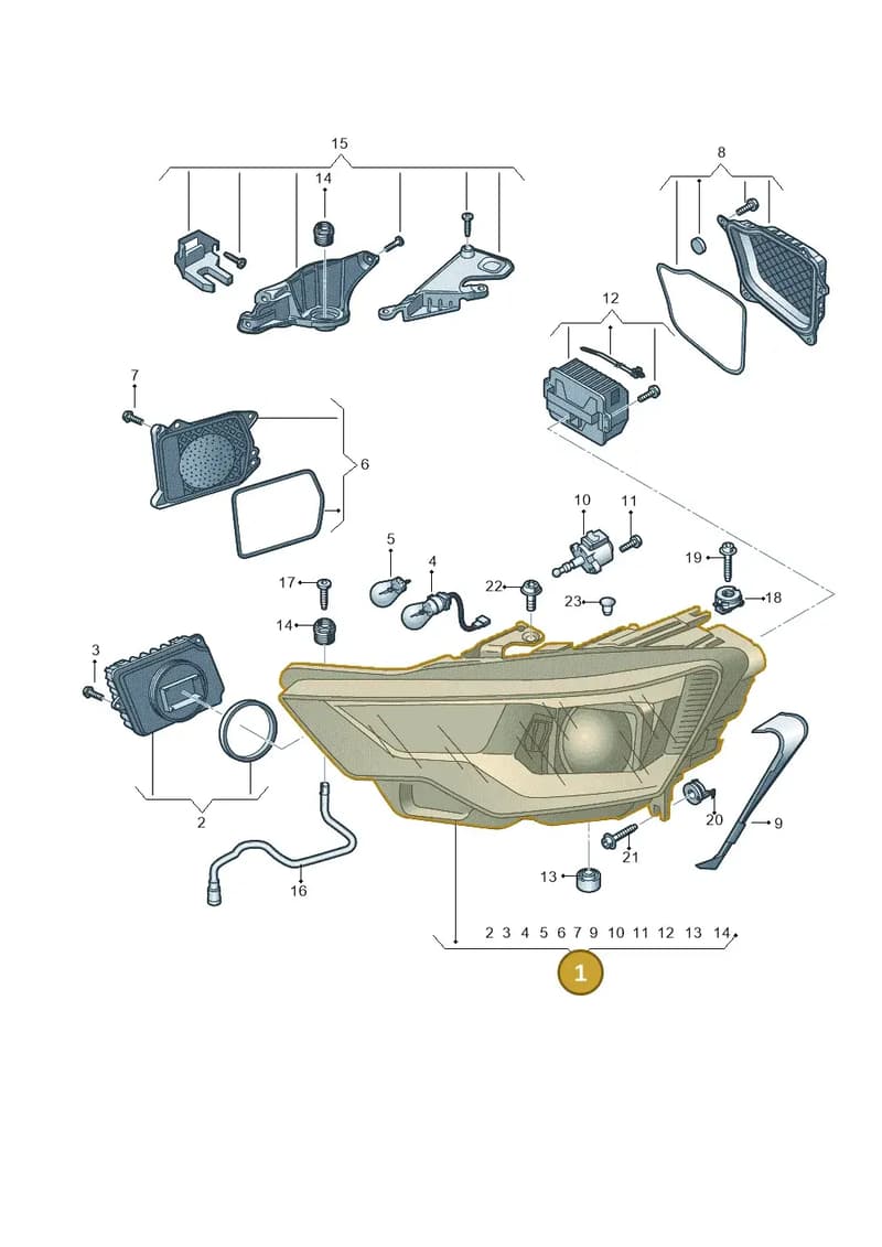 4K0941034D — Audi A6 (2018-2025) diagram 430941000, position 1