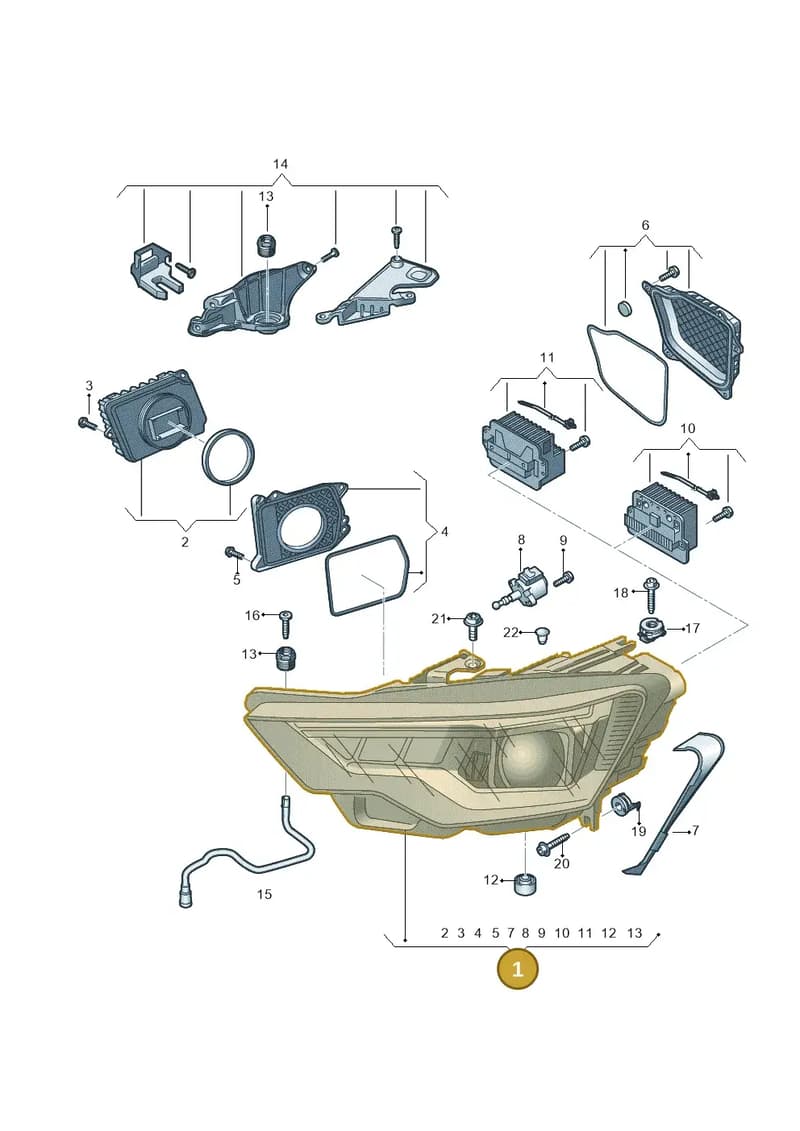 4K0941040E — Audi A6 (2018-2025) diagram 430941050, position 1