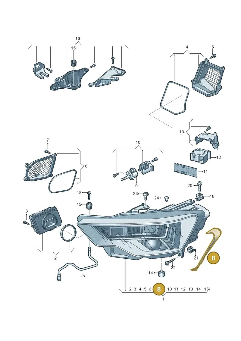 4K0941191 — Audi A6 (2018-2025) diagram 430941010, position 8