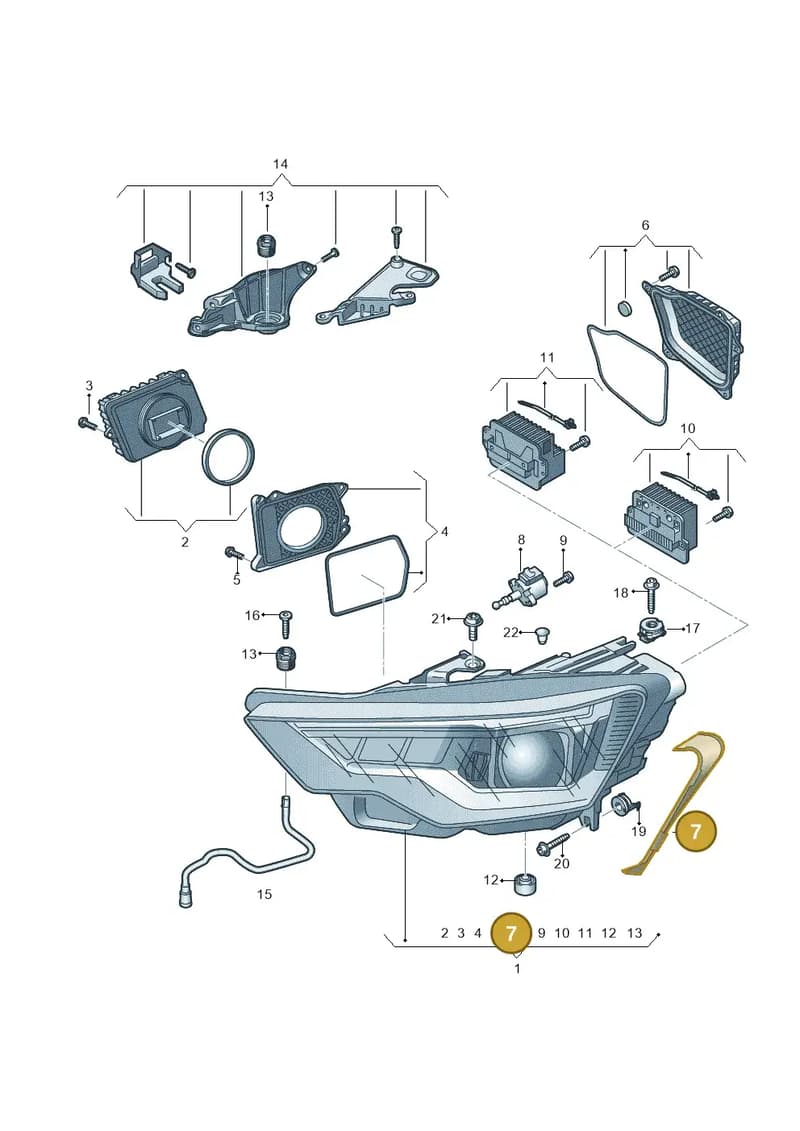 4K0941191 — Audi A6 (2018-2025) diagram 430941050, position 7