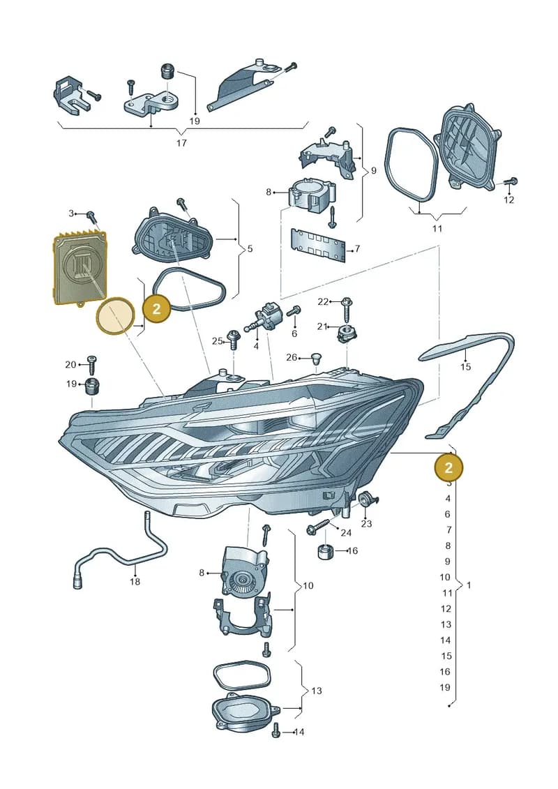4K0941592AC — Audi RS6 Avant (2019-2025) diagram 435941100, position 2