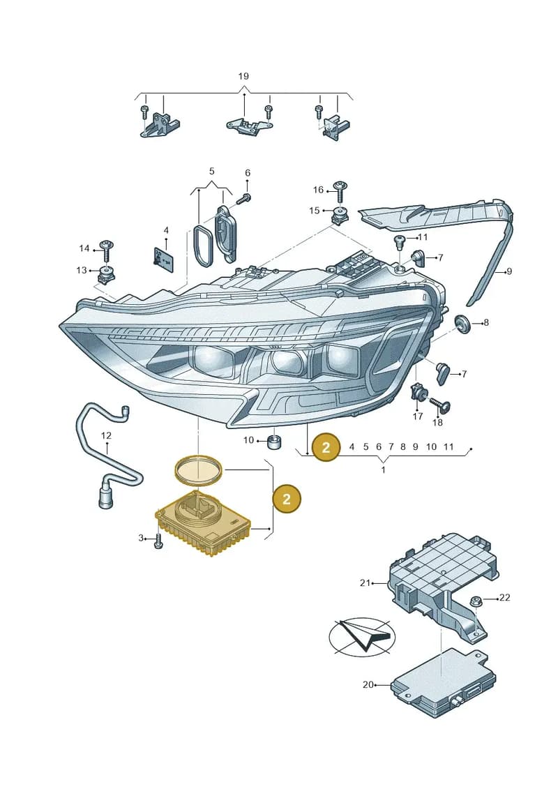 4K0941592AL — Audi A8 (2017-2025) diagram 838941020, position 2