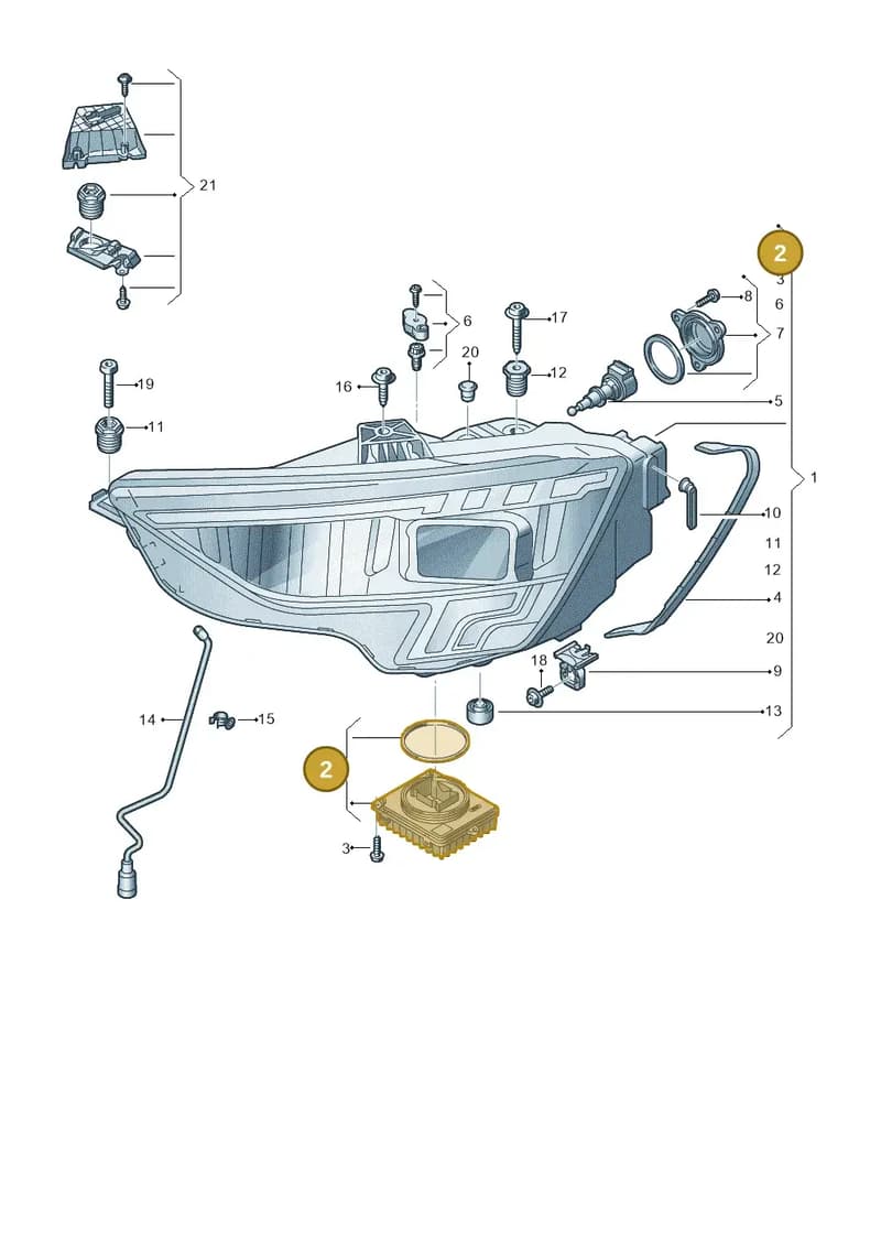 4K0941592BL — Audi A3 Sportback (2019-2025) diagram 596941050, position 2
