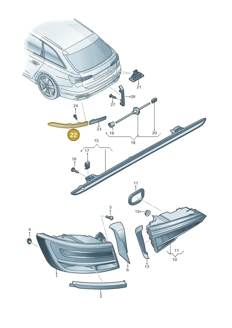 4K0945106D — Audi RS6 Avant (2019-2025) diagram 430945000, position 22