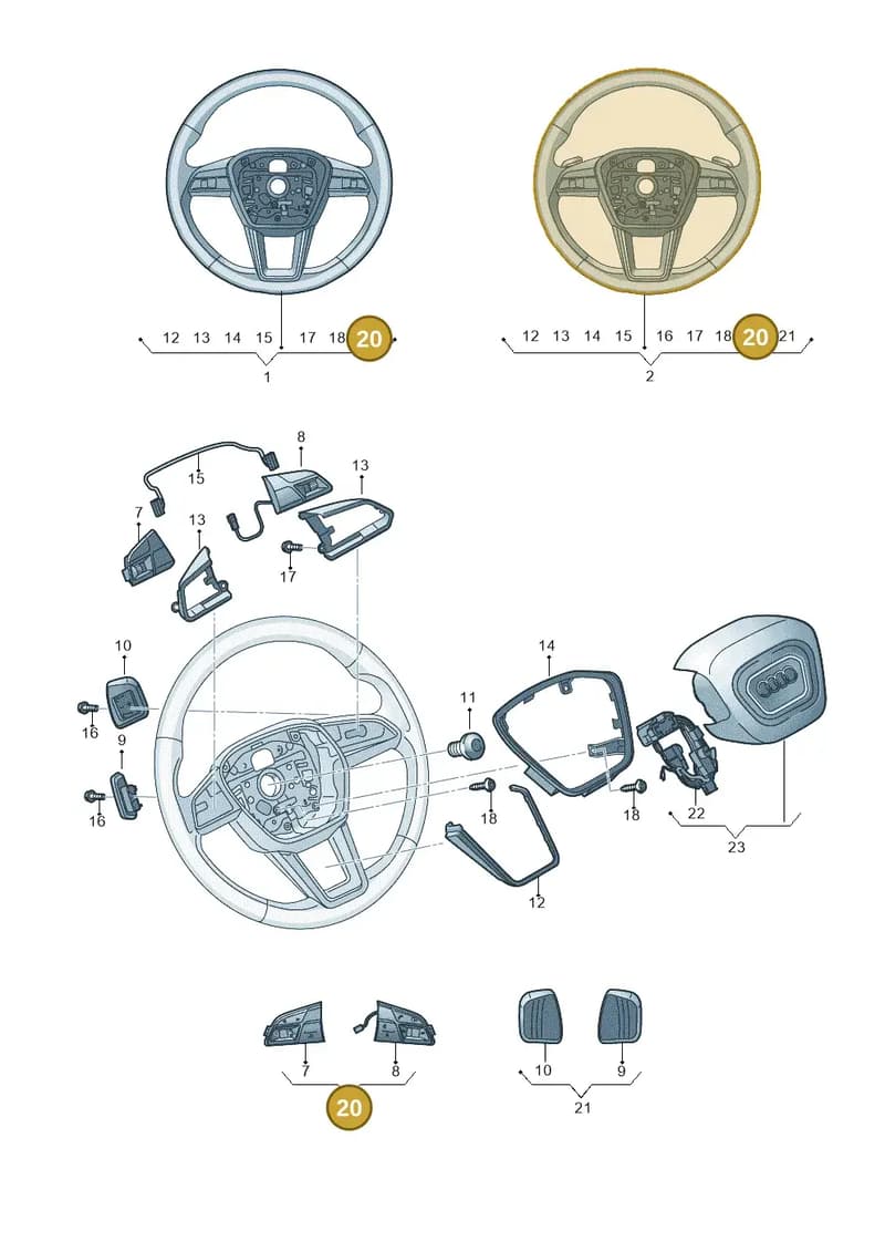 4K0951523EV58 — Audi RS6 Avant (2019-2025) diagram 435419100, position 20