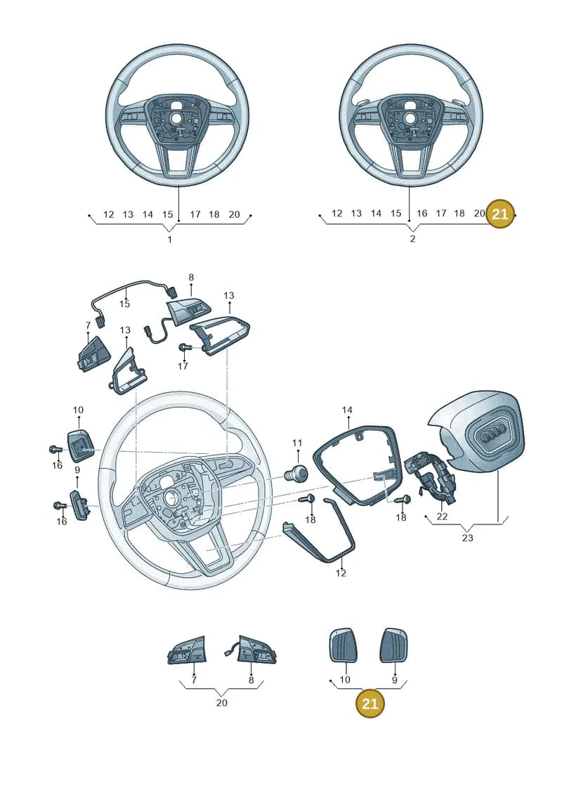 4K0951523FXHA — Audi RS6 Avant (2019-2025) diagram 435419100, position 21