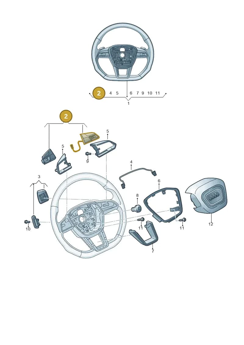 4K0951523MXHA — Audi RS7 Sportback (2019-2025) diagram 435419200, position 2