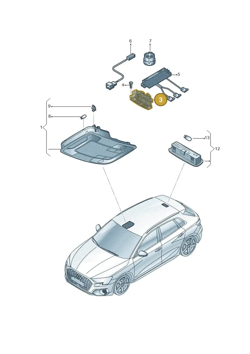 4K0959728BC5 — Audi A3 Sportback (2019-2021) diagram 596947000, position 3