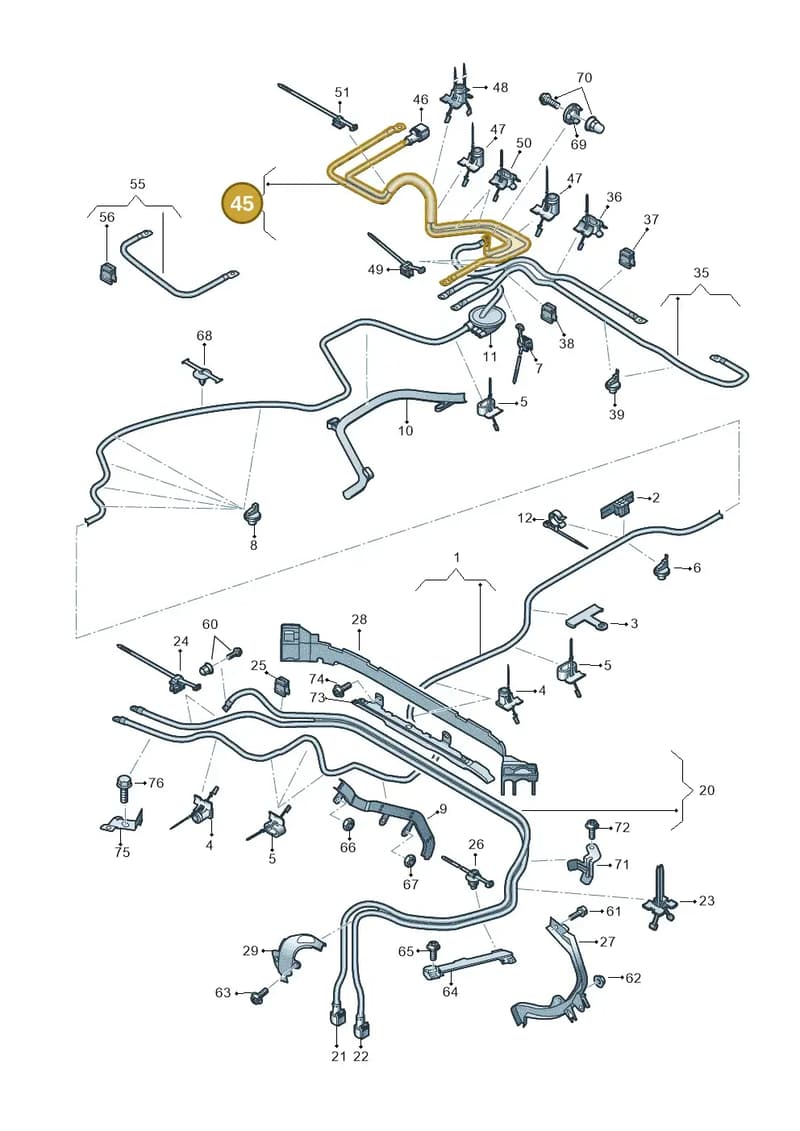 4K0971227A — Audi A6 (2018-2025) diagram 435972020, position 45