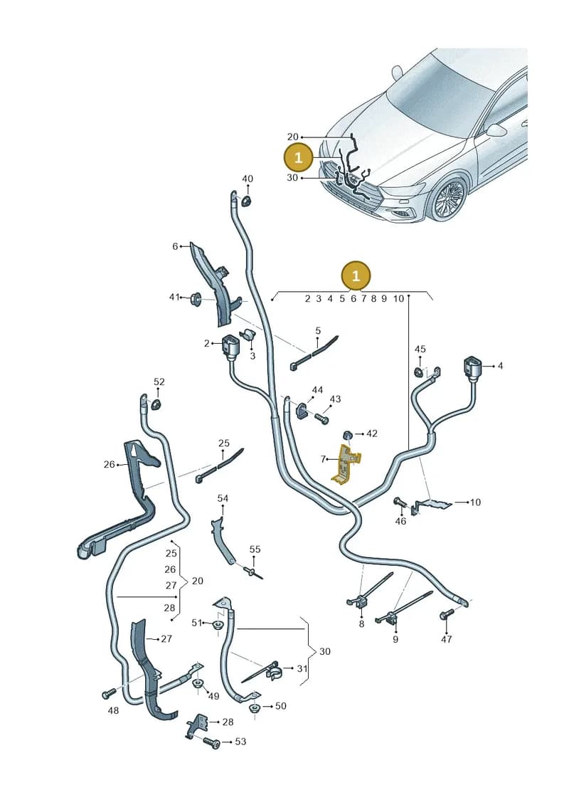 4K0971228K — Audi A6 (2018-2025) diagram 435972070, position 1