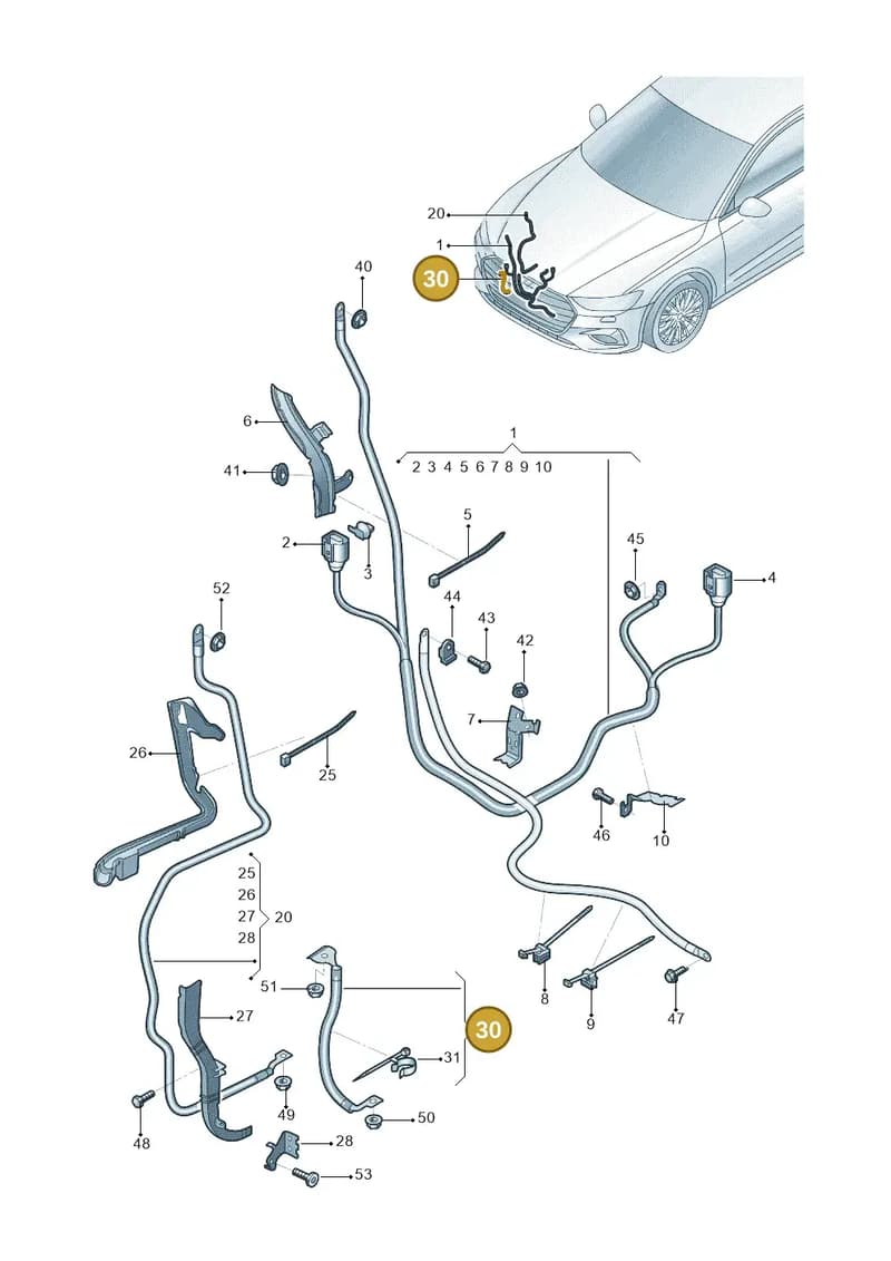 4K0971238 — Audi A6 L 2.0 (2018-) diagram 577972007, position 30