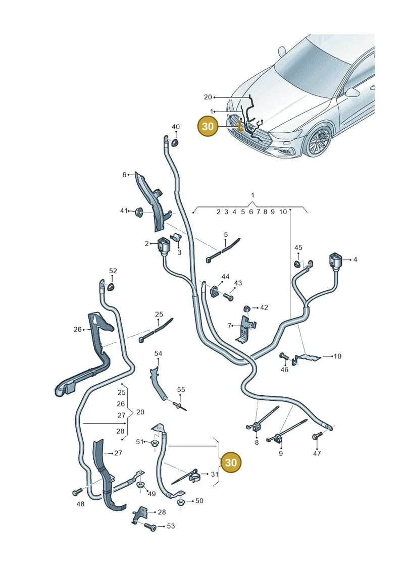 4K0971238 — Audi A6 (2018-2025) diagram 435972070, position 30
