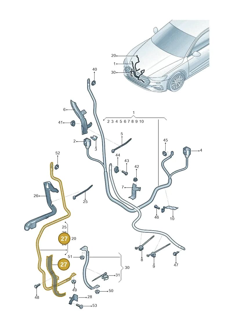 4K0971341 — Audi A6 L 2.0 (2018-) diagram 577972007, position 27
