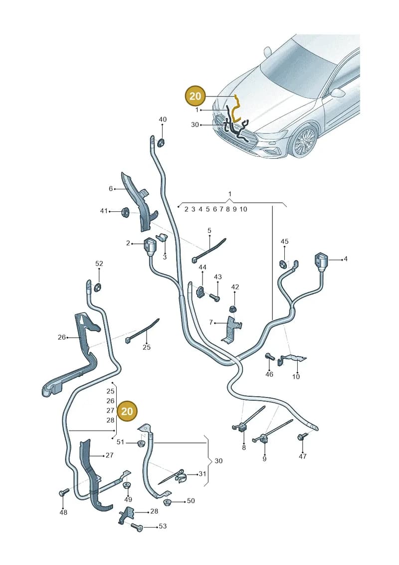 4K0971349L — Audi A6 L 2.0 (2018-) diagram 577972007, position 20