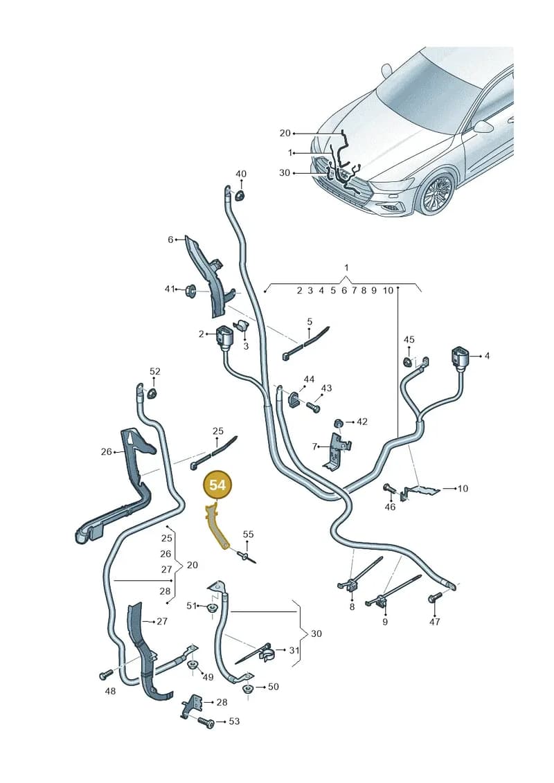 4K0971502AD — Audi A6 (2018-2025) diagram 435972070, position 54