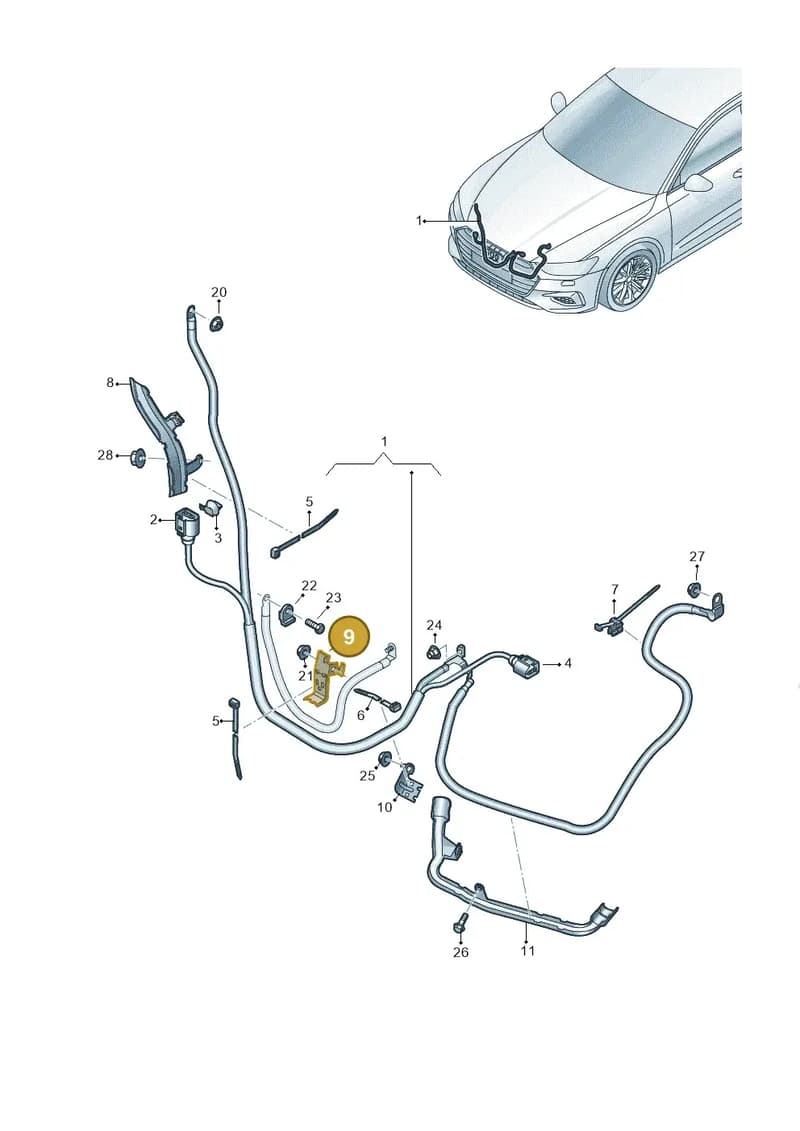 4K0971502C — Audi A6 (2018-2025) diagram 435972050, position 9