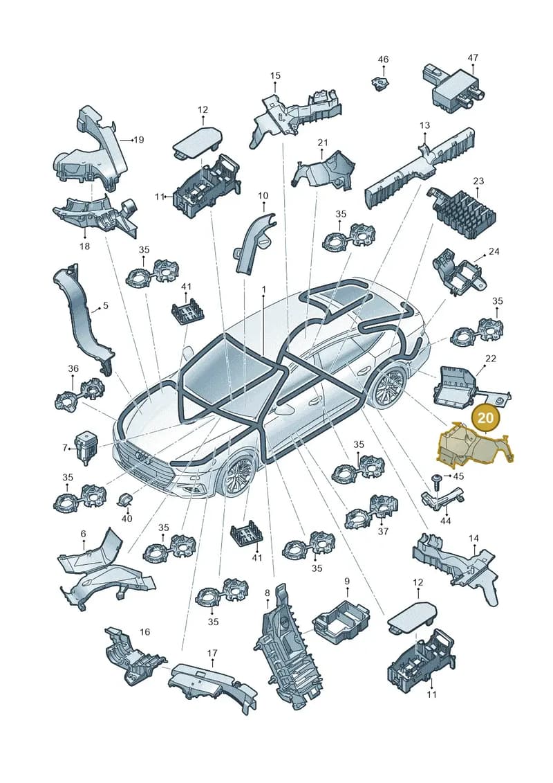 4K0971821B — Audi RS7 Sportback (2019-2025) diagram 435971800, position 20