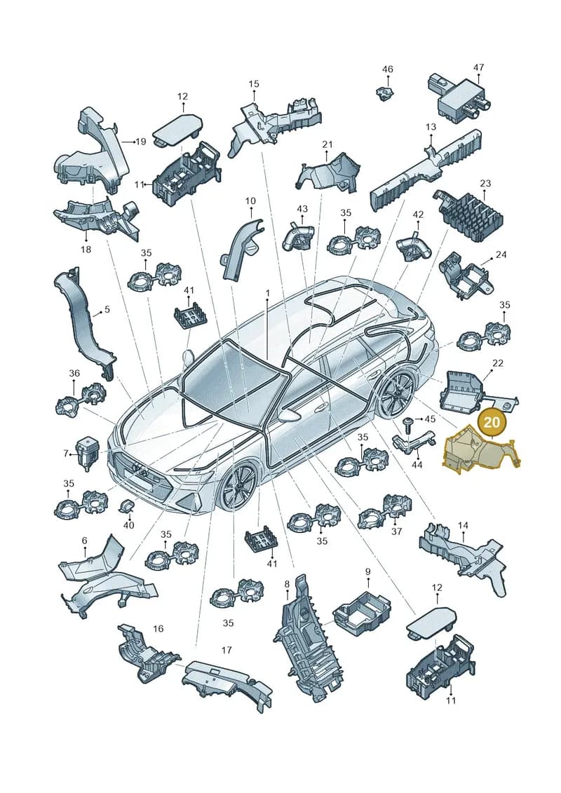4K0971821B — Audi RS6 Avant (2019-2025) diagram 537971800, position 20
