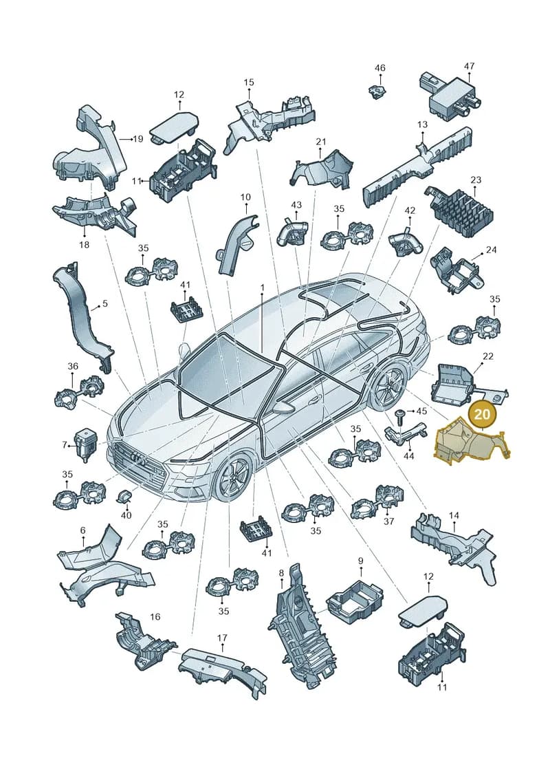 4K0971821C — Audi A6 (2018-2025) diagram 430971800, position 20
