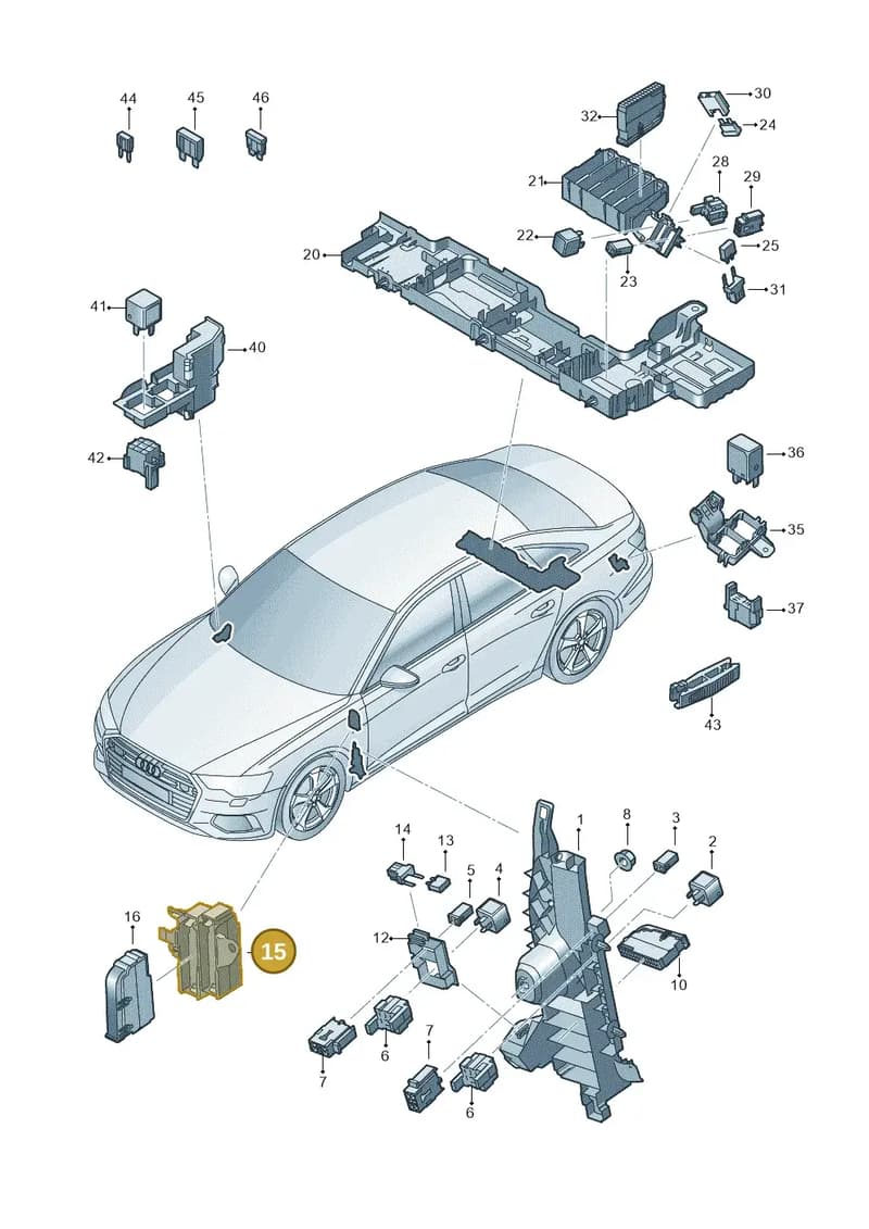 4K0971845B — Audi A6 (2018-2025) diagram 430937000, position 15