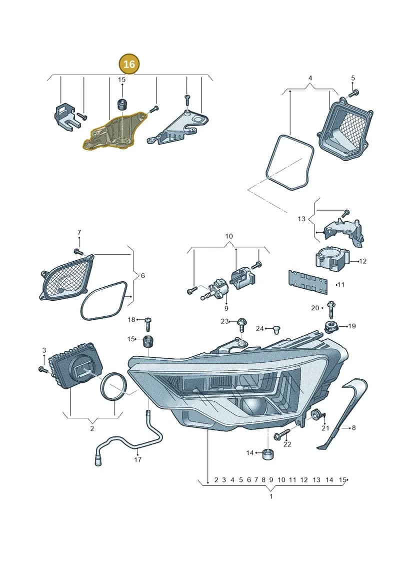 4K0998122 — Audi A6 (2018-2025) diagram 430941010, position 16