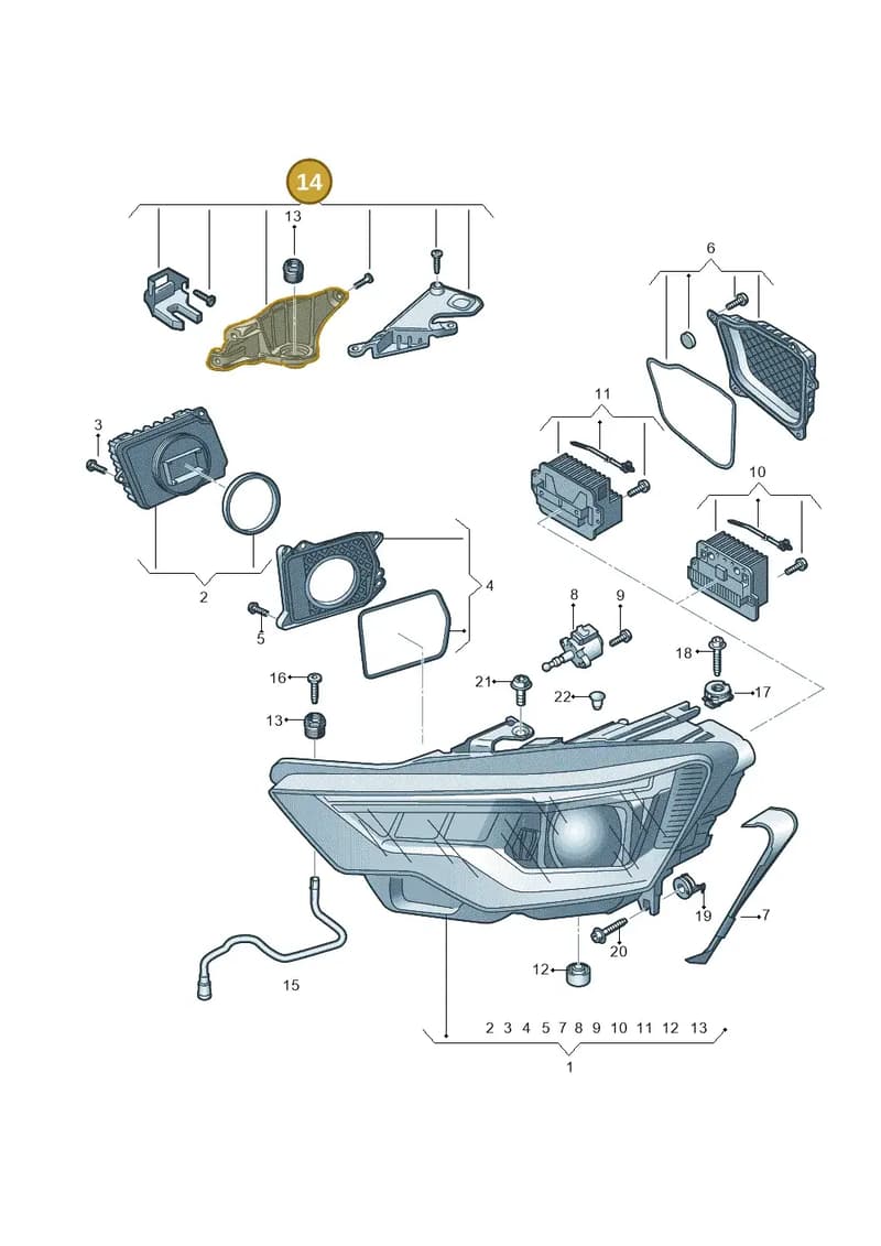 4K0998122 — Audi A6 (2018-2025) diagram 430941050, position 14