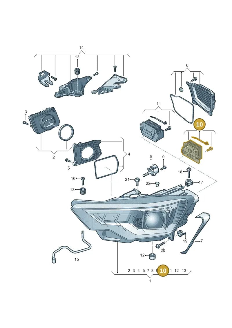 4K0998473D — Audi A6 (2018-2025) diagram 430941050, position 10