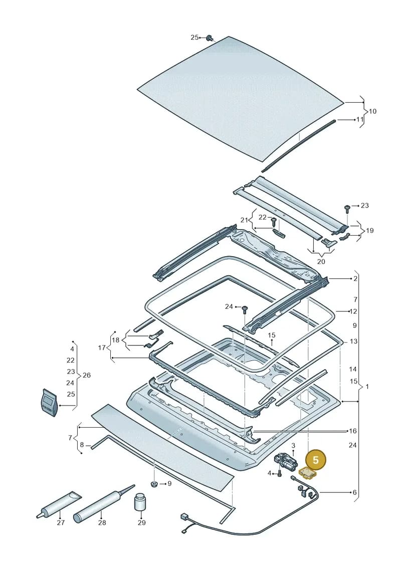 4K1907594CB — Audi A3 Sportback (2019-2025) diagram 596877000, position 5