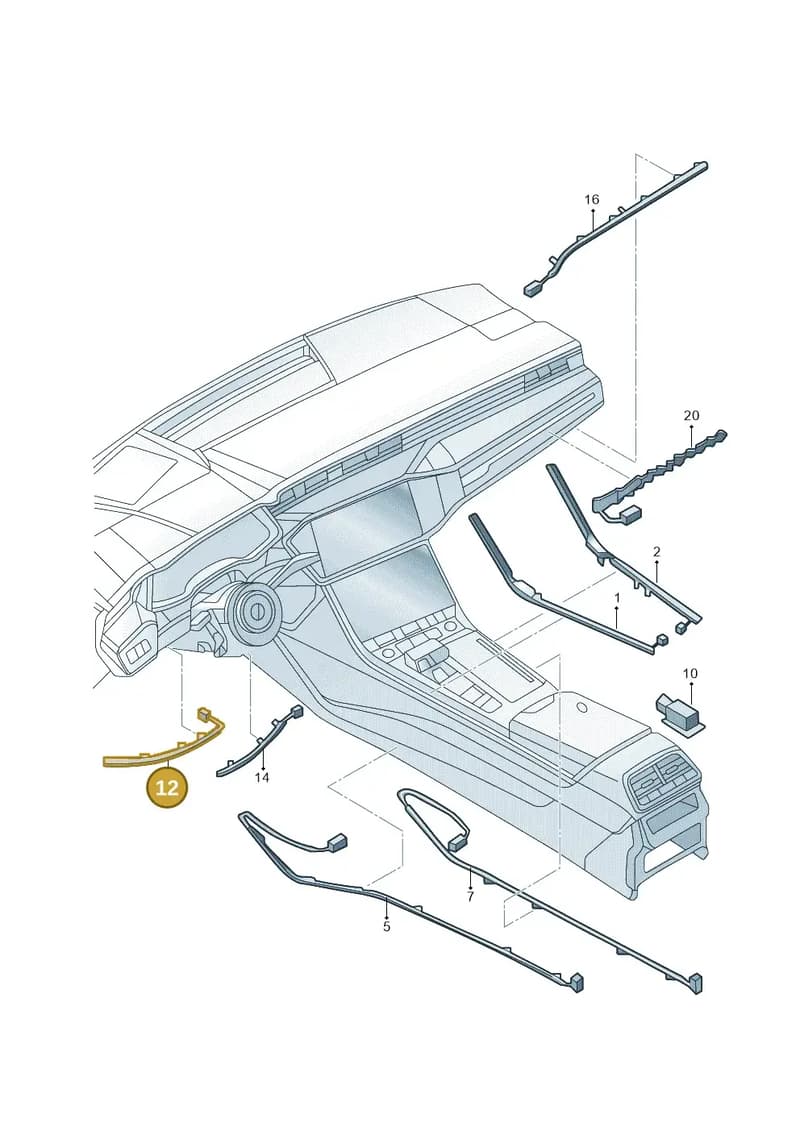 4K1947197 — Audi A6 L 2.0 (2018-) diagram 577947012, position 12