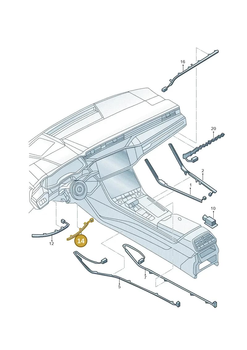 4K1947251 — Audi A6 L 2.0 (2018-) diagram 577947012, position 14