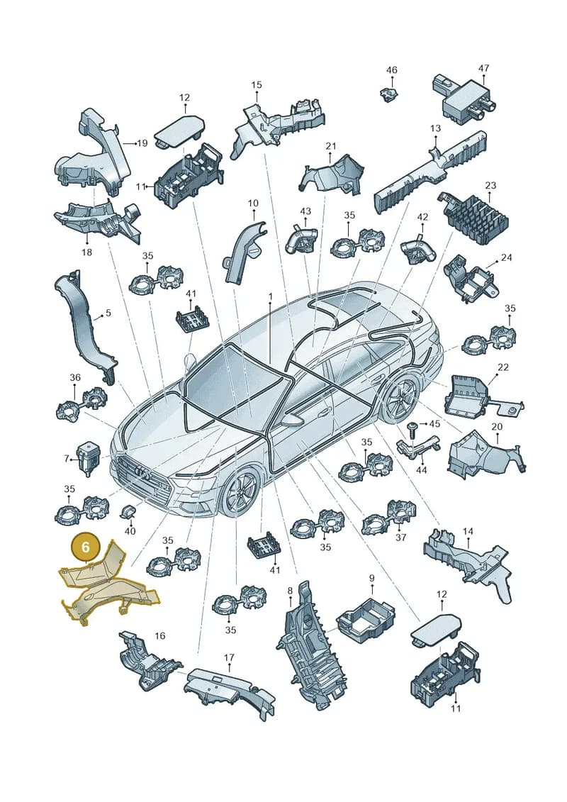 4K1971824 — Audi A6 (2018-2025) diagram 430971800, position 6