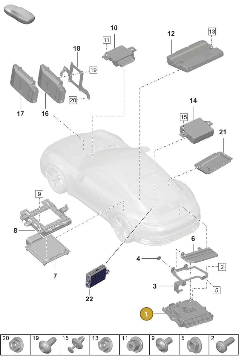 4K2035283D — Porsche 911 (2020-2022) diagram p53901030, position 1