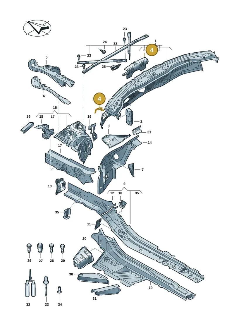 4K2805323 — Audi A5 Limousine (2024-2025) diagram 8wk803000, position 4