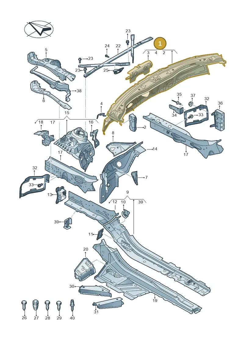 4K2805431B — Audi RS7 Sportback (2019-2025) diagram 435803000, position 1