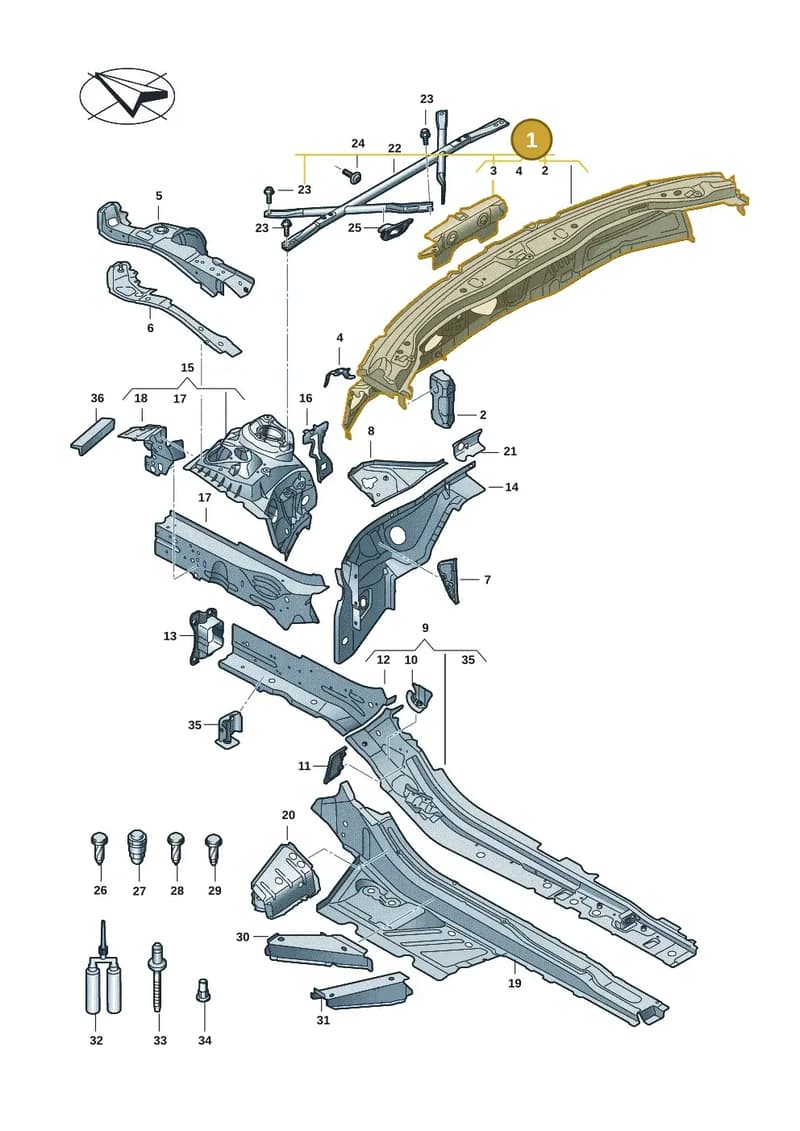 4K2805431B — Audi A5 Limousine (2024-2025) diagram 8wk803000, position 1