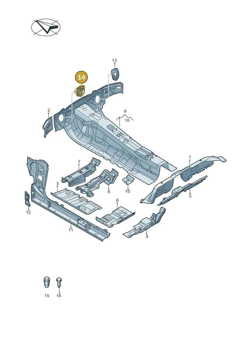 4K2805673B — Audi A5 Limousine (2024-2025) diagram 435803150, position 14