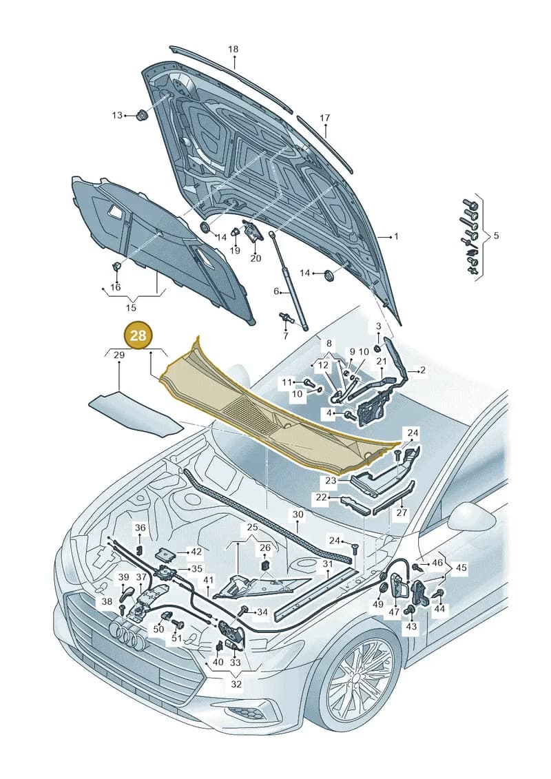 4K28194019B9 — Audi RS7 Sportback (2019-2025) diagram 435823000, position 28