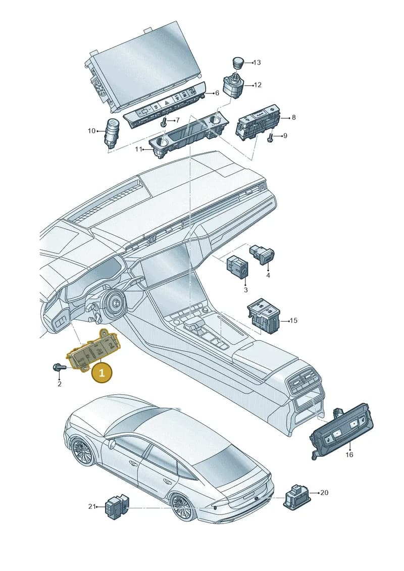 4K2941501A — Audi RS7 Sportback (2019-2025) diagram 435941500, position 1