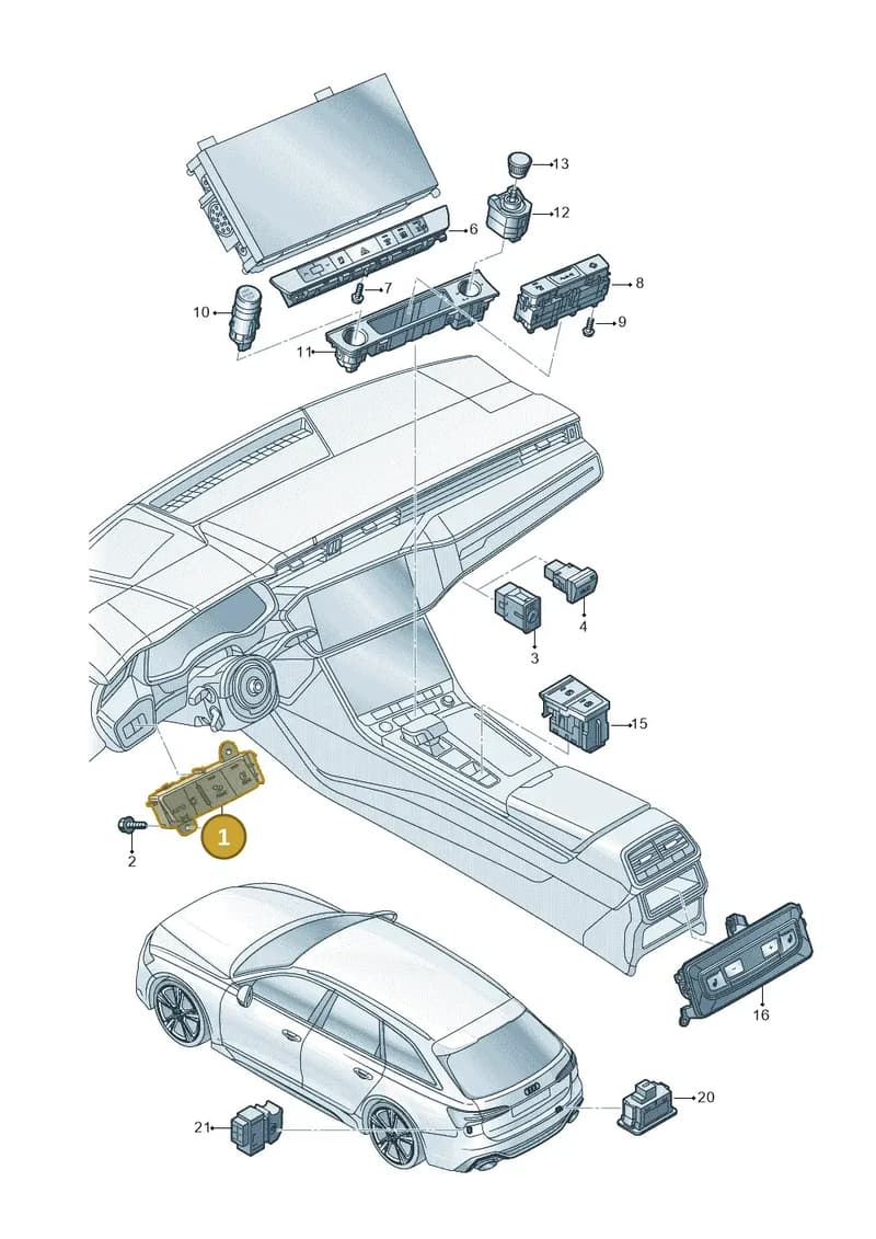 4K2941501A — Audi RS6 Avant (2019-2025) diagram 537941500, position 1