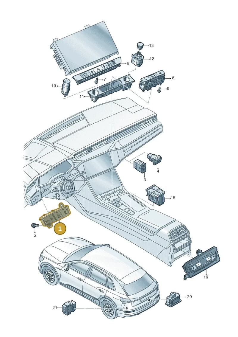 4K2941501A — Audi Q8 e-tron (2018-2025) diagram 586941500, position 1