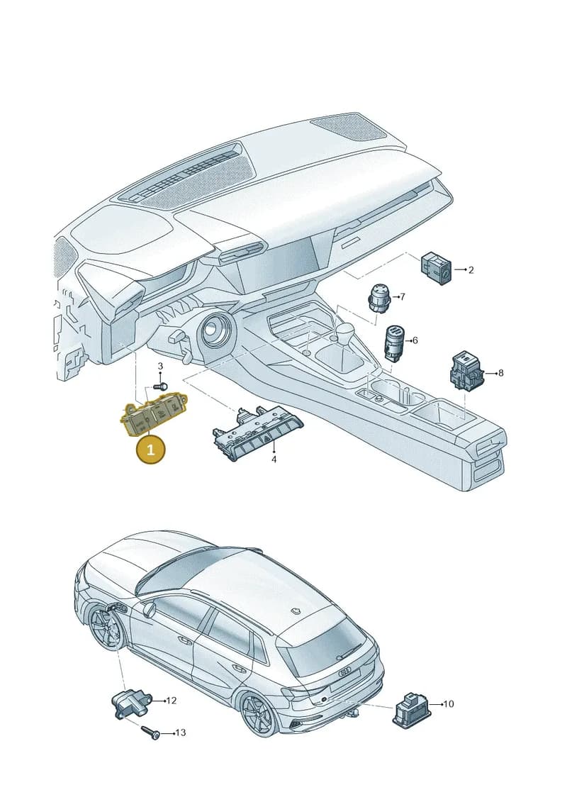 4K2941501AA — Audi A3 Sportback (2019-2025) diagram 596941500, position 1