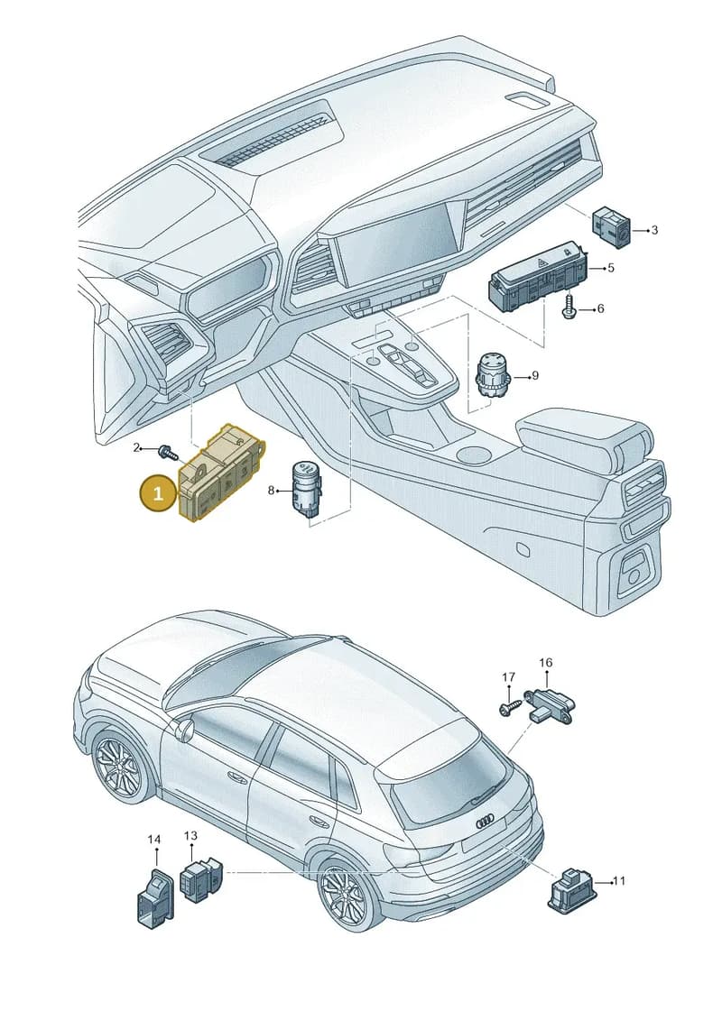 4K2941501AA — Audi Q4 Sportback (2021-2025) diagram 89a941500, position 1